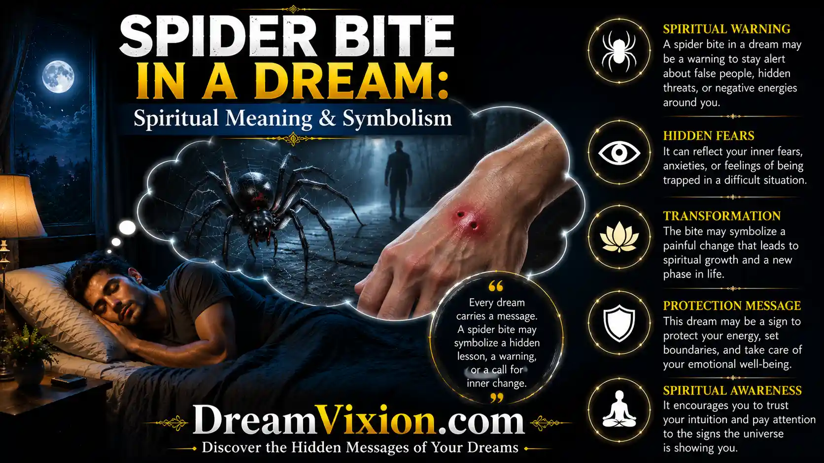 spider bite in a dream